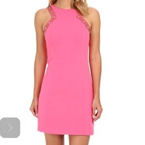 Lilly Pulitzer Largo lined sleeveless sheath, style 13318 hot pink, beaded, sz 6
